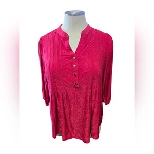 Cato Women's 3x Top With Roll Tab Sleeves